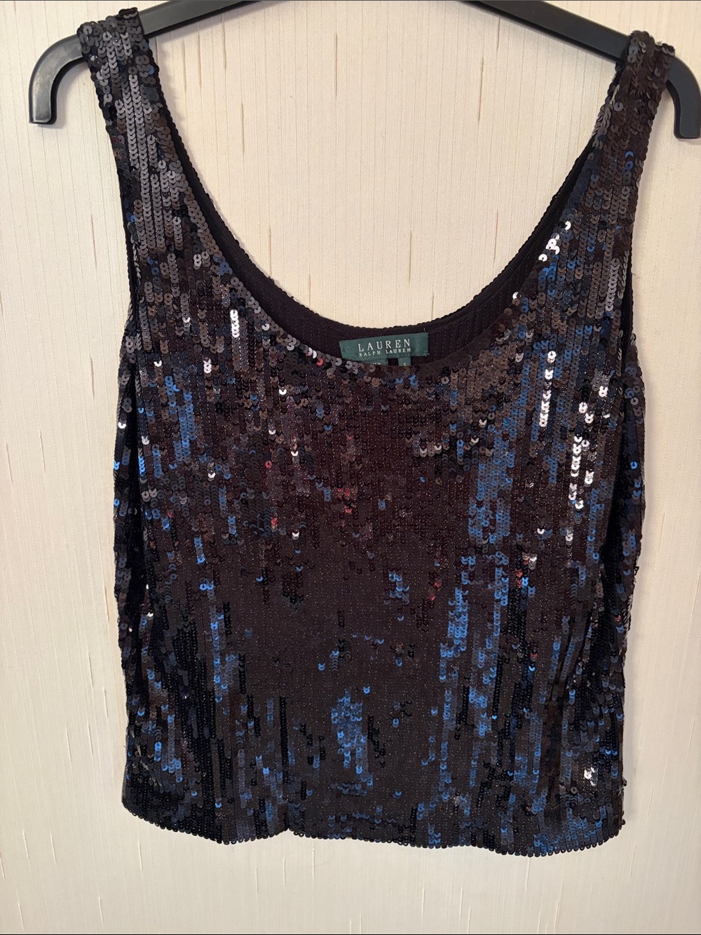 Lauren Ralph Lauren Black Sequin Camisole silk